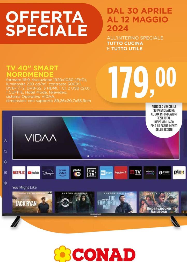 Offerta per Nordmende - Tv 40" Smart a 179€ in Conad