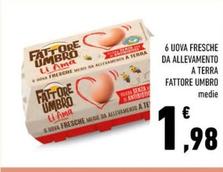 Offerta per Fattore Umbro - 6 Uova Fresche Da Allevamento A Terra a 1,98€ in Conad
