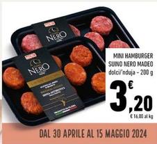 Offerta per Madeo - Mini Hamburger Suino Nero a 3,2€ in Conad