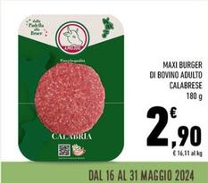 Offerta per Maxi Burger Di Bovino Adulto Calabrese a 2,9€ in Conad