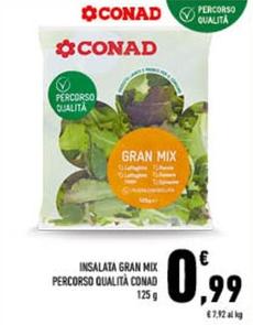 Offerta per Conad - Insalata Gran Mix Percorso Qualità  a 0,99€ in Conad City