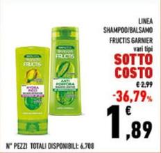 Offerta per Garnier - Linea Shampoo/Balsamo Fructis a 1,89€ in Conad City