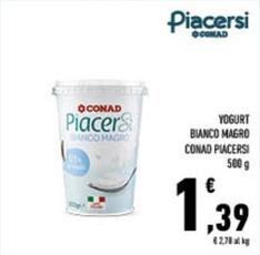 Offerta per Conad - Yogurt Bianco Magro Piacersi a 1,39€ in Conad City