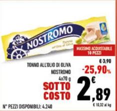 Offerta per Nostromo - Tonno All'Olio Di Oliva a 2,89€ in Conad City