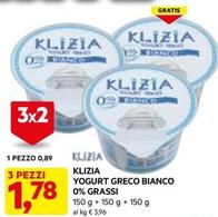 Offerta per Klizia - Yogurt Greco Bianco 0% Grassi a 0,89€ in Dpiu