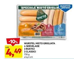 Offerta per Senfter - Wurstel Misto Grigliata 4 Servelade 2 Rustici 2 Classici a 4,49€ in Dpiu