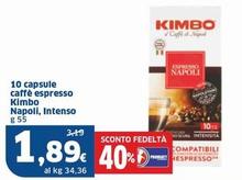Offerta per Kimbo - 10 Capsule Caffè Espresso Napoli, Intenso a 1,89€ in Sigma
