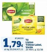Offerta per Lipton Tea - Те Yellow Label, Verde a 1,79€ in Sigma