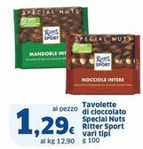 Offerta per Ritter Sport - Tavolette Di Cioccolato Special Nuts a 1,29€ in Sigma