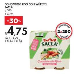 Offerta per Saclà - Condiverde Riso Con Würstel a 4,75€ in Bennet