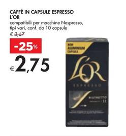 Offerta per L'Or - Caffè In Capsule Espresso a 2,75€ in Bennet
