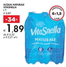 Offerta per Vitasnella - Acqua Naturale a 1,89€ in Bennet