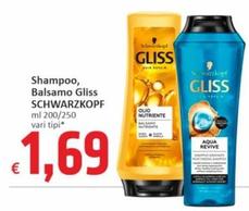 Offerta per Schwarzkopf - Shampoo, Balsamo Gliss a 1,69€ in PaghiPoco