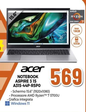Offerta per Acer - Notebook Aspire 3 15 A315-44P-R5P0  a 569€ in Pancani