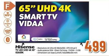 Offerta per Hisense - Tv Led Uhd 4K 65" 65A69K a 499€ in Pancani