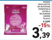 Offerta per Wilkinson Sword - Rasoio Usa & Getta My Intuition Essentials Extra 2 a 3,39€ in Spazio Conad