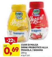 Offerta per Cuor Di Malga - Drink Probiotico Alla Fragola/ Banana a 0,69€ in Dpiu