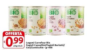 Offerta per Carrefour - Legumi Bio Fagioli Cannellini/Fagioli Borlotti/Ceci/Lenticchie a 0,99€ in Carrefour Market