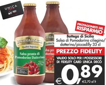 Offerta per Bottega Di Sicilia - Salsa Di Pomodorino Ciliegino a 0,89€ in Decò