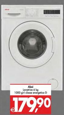 Offerta per Akai - Lavatrice 6 Kg 1000 Giri Classe Energetica D a 179,9€ in Decò