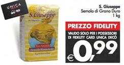Offerta per S. Giuseppe - Semola Di Grano Duro a 0,99€ in Decò
