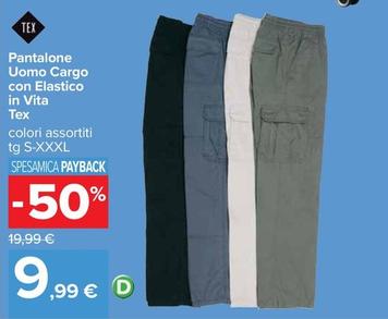 Offerta per Tex - Pantalone Uomo Cargo Con Elastico In Vita a 9,99€ in Carrefour Ipermercati