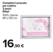 Offerta per Ellepi - Completo Lenzuola Per Lettino 3 Pezzi a 16,9€ in Carrefour Ipermercati