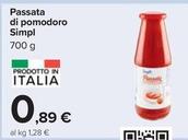 Offerta per Simpl - Passata Di Pomodoro a 0,89€ in Carrefour Ipermercati