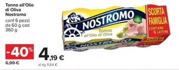 Offerta per Nostromo - Tonno All'Olio Di Oliva a 4,19€ in Carrefour Ipermercati