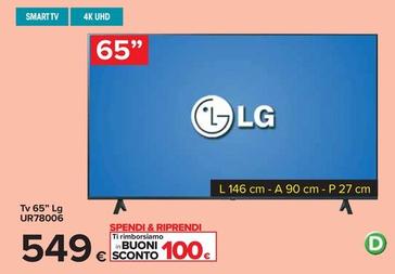 Offerta per Lg - Tv 65" UR78006 a 549€ in Carrefour Ipermercati