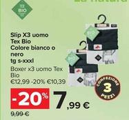 Offerta per  Slip X3 Uomo Tex Bio Colore Bianco O Nero Tg S-XXXL a 7,99€ in Carrefour Ipermercati