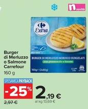 Offerta per  Carrefour - Burger Di Merluzzo O Salmone  a 2,19€ in Carrefour Ipermercati