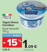 Offerta per  Carrefour - Yogurt Greco  a 1,09€ in Carrefour Market
