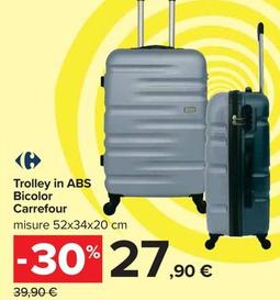 Offerta per Carrefour - Trolley In ABS Bicolor a 27,9€ in Carrefour Market