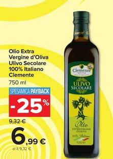 Offerta per  Clemente - Olio Extra Vergine D'Oliva Ulivo Secolare 100% Italiano  a 6,99€ in Carrefour Market