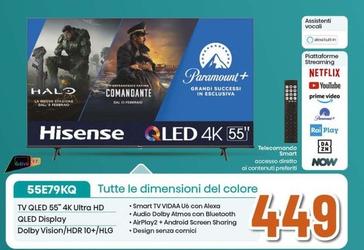 Offerta per Hisense - Tv Qled 55" 4K Ultra Hd 55E79KQ a 449€ in Expert