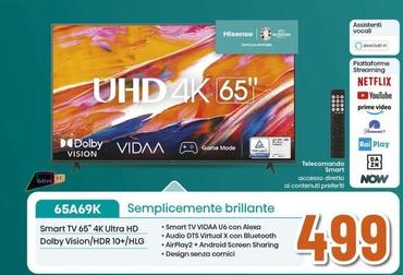 Offerta per Hisense - Smart Tv 65" 4K Ultra Hd 65A69K a 499€ in Expert