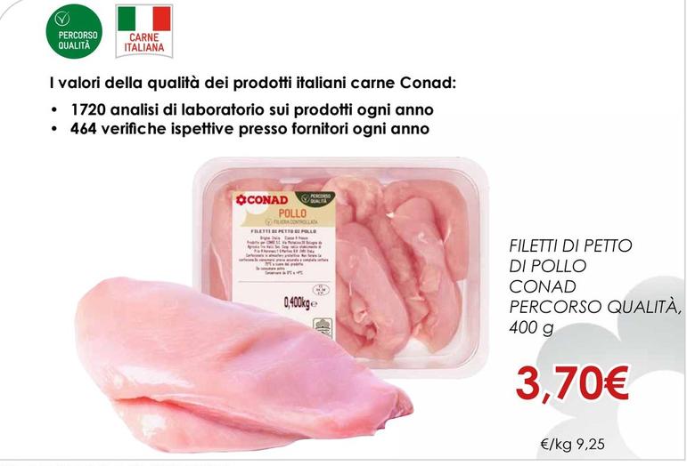 Offerta per Conad - Filetti Di Petto Di Pollo Percorso Qualità a 3,7€ in Conad