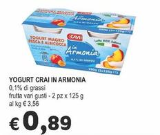 Offerta per Crai - Yogurt In Armonia a 0,89€ in Crai