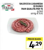 Offerta per Salsicce a 4,29€ in Pam