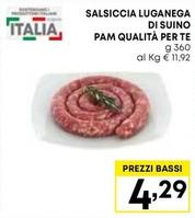 Offerta per Salsicce a 4,29€ in Pam