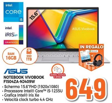 Offerta per Asus - Notebook Vivobook F1504ZA-NJ409W  a 649€ in Expert