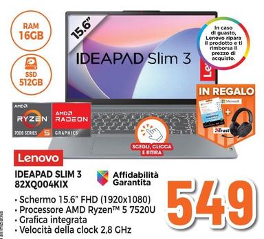 Offerta per Lenovo - Ideapad Slim 3 82XQ004KIX  a 549€ in Expert