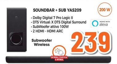 Offerta per Yamaha - Soundbar + Sub YAS209 a 239€ in Expert