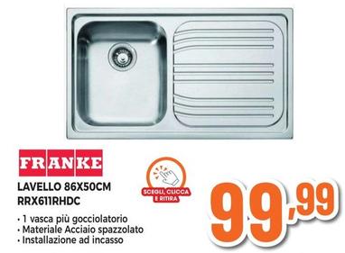 Offerta per Franke - Lavello 86X50Cm RRX611RHDC  a 99,99€ in Expert