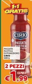 Offerta per Cirio - Passata Rustica Di Pomodoro a 1,99€ in Crai