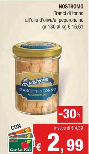 Offerta per Nostromo - Tranci Di Tonno All'Olio D'Oliva a 2,99€ in Crai