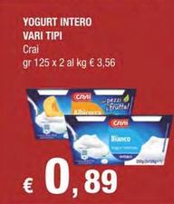 Offerta per Crai - Yogurt Intero a 0,89€ in Crai