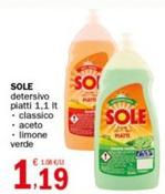 Offerta per Sole - Detersivo Platti Classico a 1,19€ in Crai