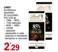 Offerta per Lindt - Excellence Tavoletta Di Cioccolato 78% a 2,29€ in Crai